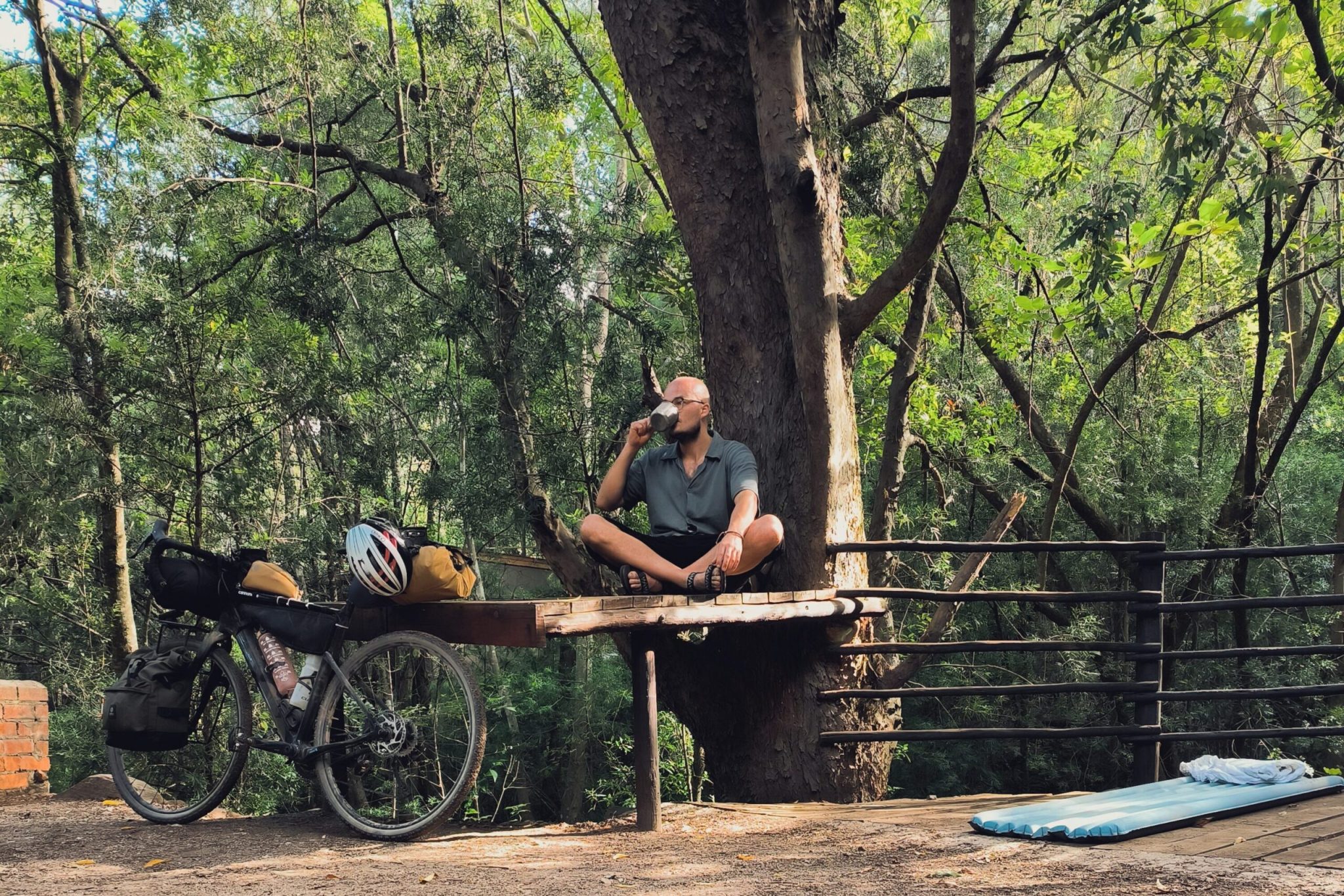 Een moment van rust na de fietstocht door Zuid Afrika