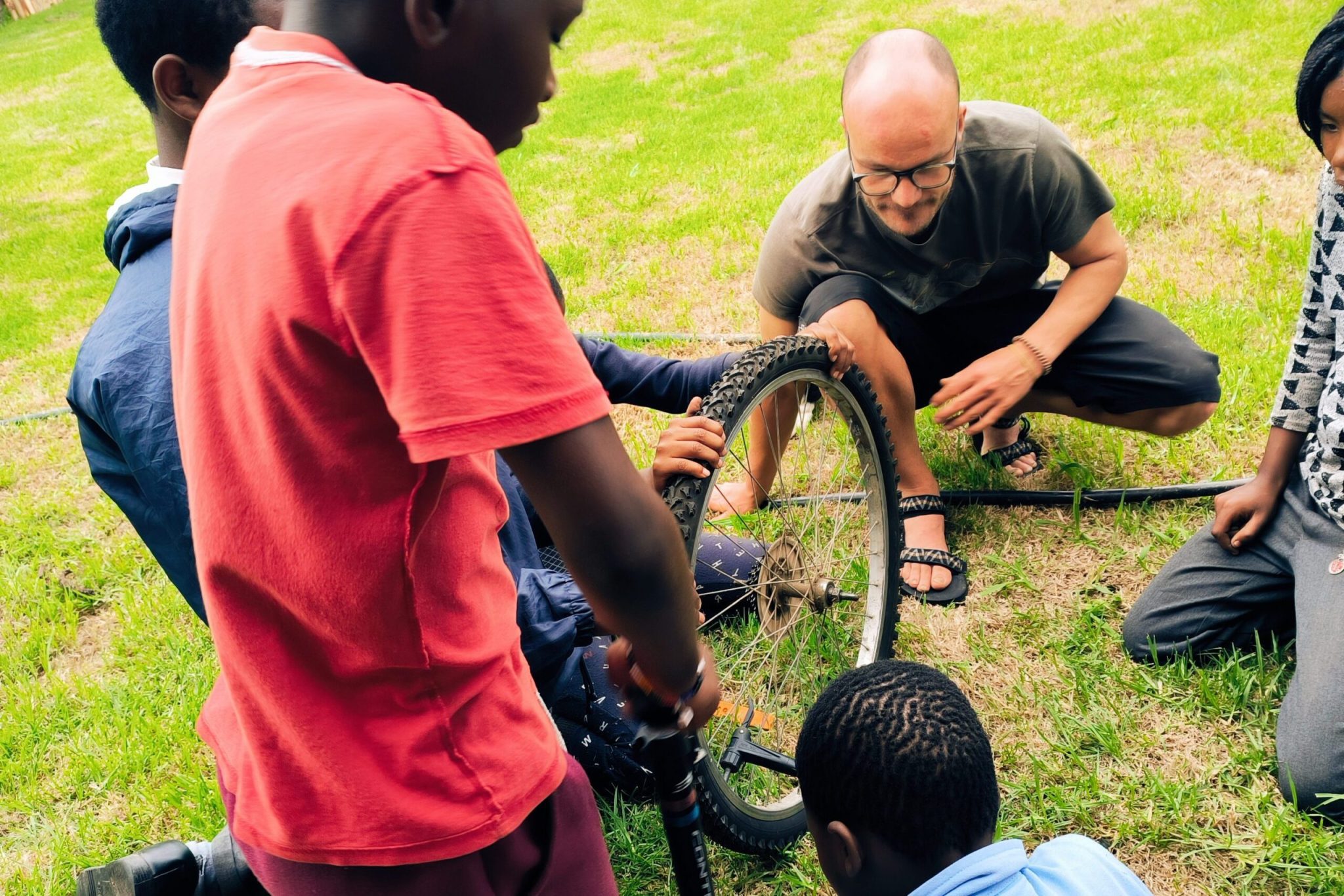 Fiets clinic geven in Zuid Afrika