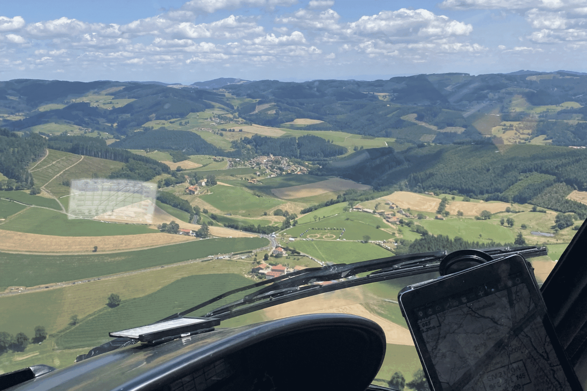 Heliktopervlucht over het peloton