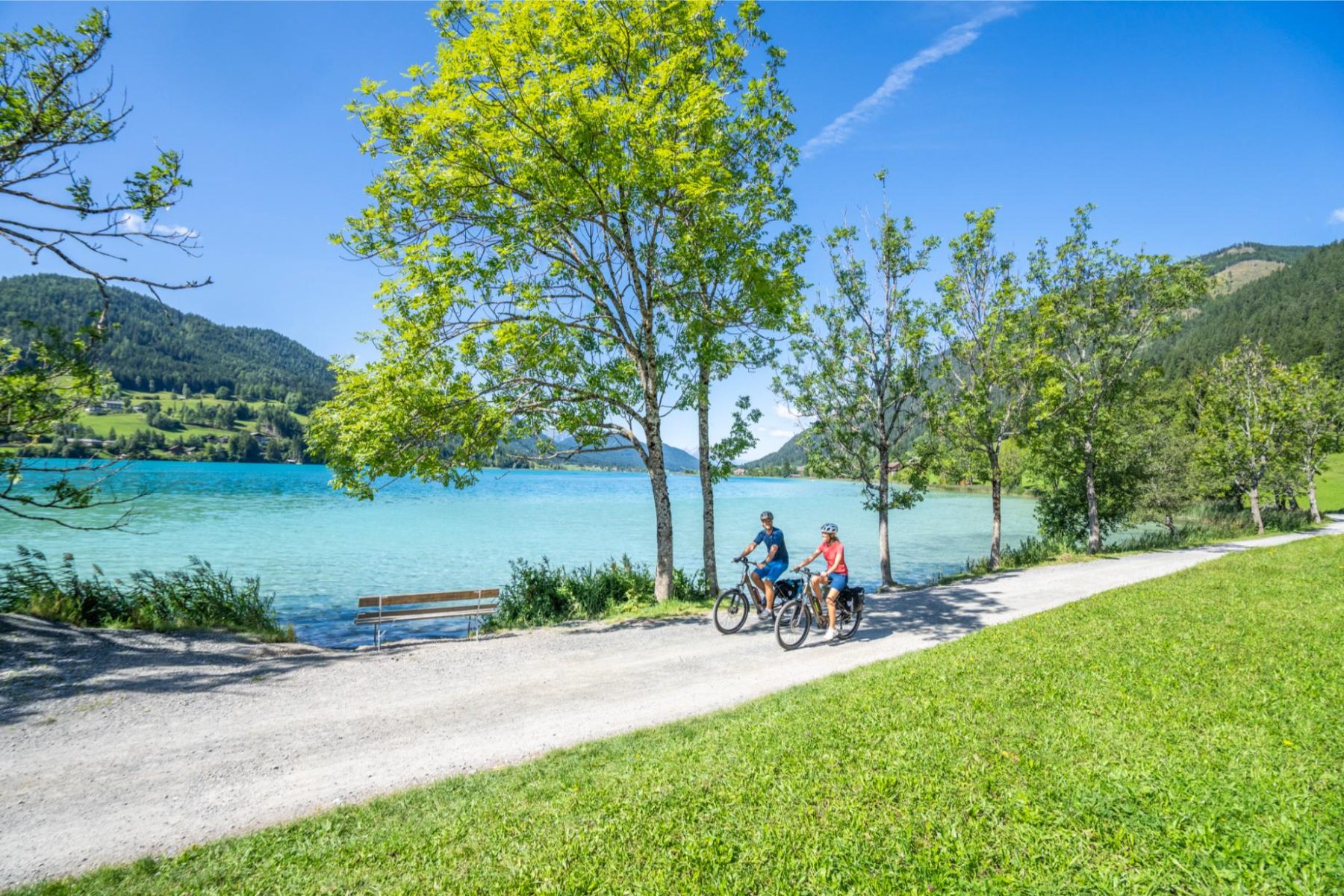 Mensen op fietsvakantie in Karinthië.